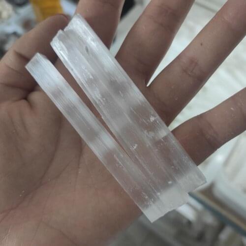10cm Natural White Selenite Rough Sticks Mineral Specimen Healing Crystal Wand