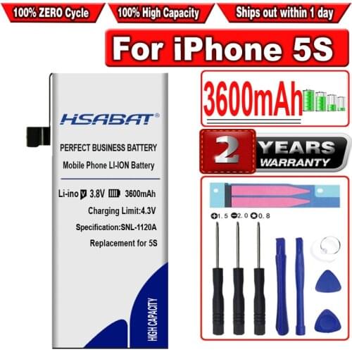 HSABAT 100% New 3400mAh High Capacity 5S Mobile Phone Battery for iphone 5S 5C Batteries + free tools + free sticker