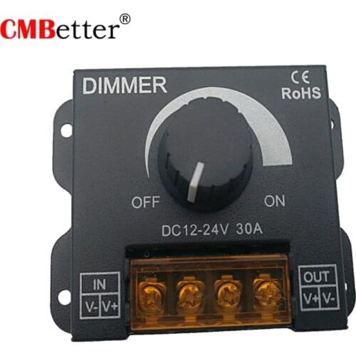 New 12V 24V LED Dimmer Switch 30A Voltage Regulator Brightness Adjustable Controller for LED Strip Light Lamp