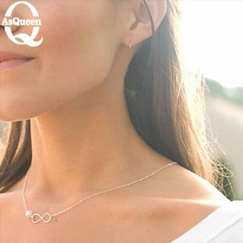 Europe and the United States fashion ladys contracted good luck Numbers of eight simple short necklace