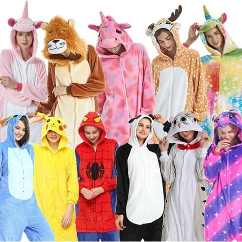 Licorne Reindeer Panda Lion Tiger Unicorn Pajamas for Mom Dad Pijamas Cosplay Costume Night Suits Kigurumi pajamas Pyjamas