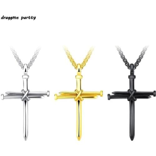 Simple Classic Fashion Double Sided Cross Antique Silver Color Pendant Girl Short Long Chain Necklaces Jewelry For Women