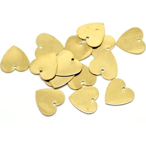 100 PCs Doreen Box Copper Brass Blank Stamping Tags Pendants Love Heart For DIY Necklaces Earrings Bracelets Jewelry Making