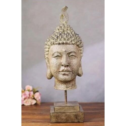 Resinous handicraft wood style Buddha head southeast Asia style restores ancient ways piece wholesale statue decorated sculpture