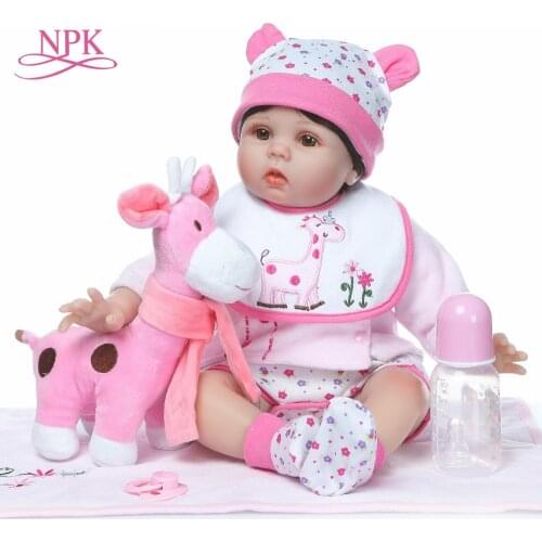 NPK 55cm Silicone Reborn Baby Doll Toys Vinyl Princess Toddler Girl cloth Babies Doll High Quality Birthday Gift Play House Toy