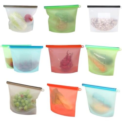 Silicone Food Bags Kitchen Microwave Bento Lunch Box Reusable Silicone Food Container Storage Vegetable Sandwich Bag BPA Free