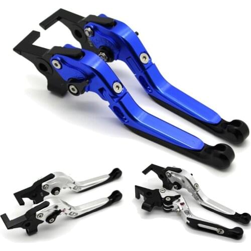 With logo Motorcycle Frame Ornamental Foldable Brake Handle Extendable Clutch Lever For KAWASAKI ZX9R ZX12R