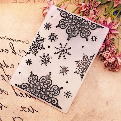 Snow bud silk paper Embossing folders Plastic Scrapbooking DIY Template Fondant Cake Photo Album Card Making Easter gift