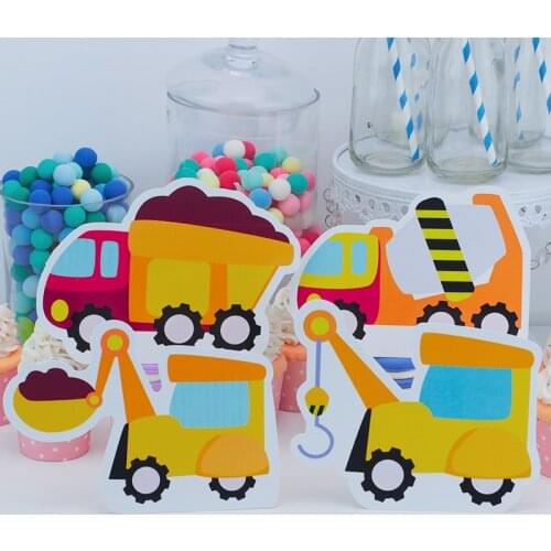 Construction Trucks Theme Party Table Centerpiece Digger Decorations Series 2 Kids Event Birthday Party Decorations Supplies
