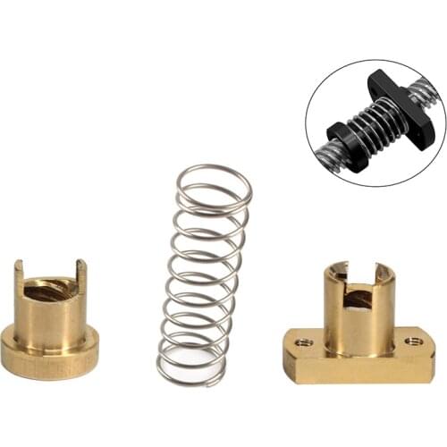 T8 anti-backlash lead screw brass/POM nut, used to upgrade Ender 3 CR-10 / Tornado/clone 3D printer anti-backlash spring nut