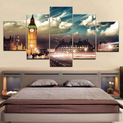 Streets of London quotes sunset 5 Panel/piece HD Print wall posters Canvas Art Painting For home living room decoration