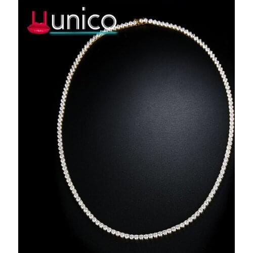 UUNICO hot New fashion trendy jewelry copper choker AAA+ zricon necklace for women girl/ Valentines Day gift/ birthday present