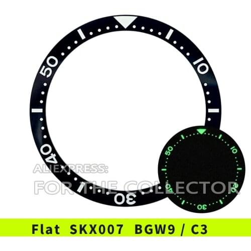 38mm BGW9 Lume C3 Lume High Quality Flat Ceramic Bezel Insert SKX007/SKX009/SKX011 Mod Super Luminous Highly Polished Surface