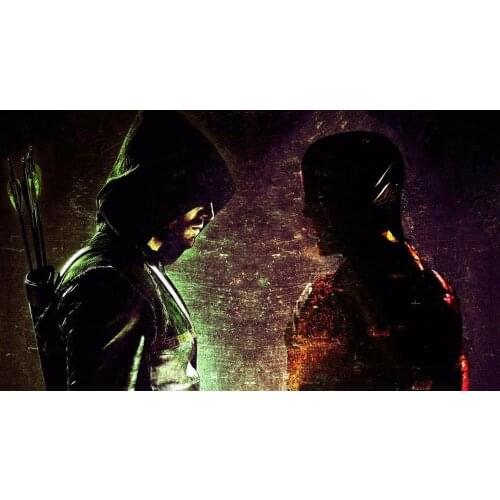 The Flash And Arrow TV Show 2 Silk Fabric Wall Poster Art Decor Sticker Bright