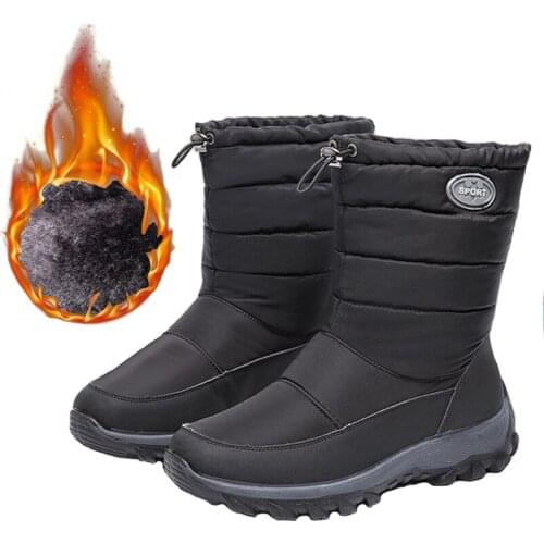 Winter Snow boots Women Large Size Plus Velvet Thick Women boots Warm in The Tube Boots Waterproof cotton Shoes Women