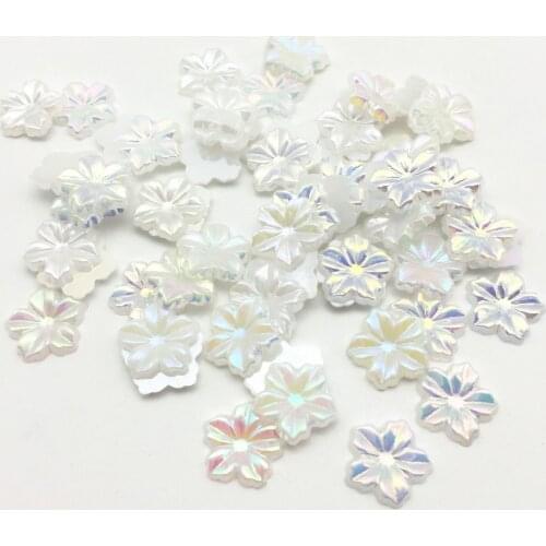 100pcs 13mm Resin White/Gold AB Peony Flowers Flatbacks Gems Peonies Flower Embellishments DIY Crafts For Scrapbooking