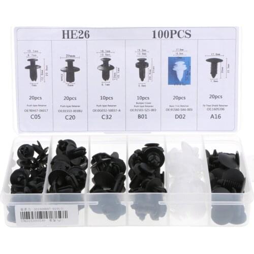 100x Car Push Retainer Pin Rivet Fasteners Kit Trim Panel Clip Moulding Assortments For GM Ford Chevy Toyota Honda Chrysler
