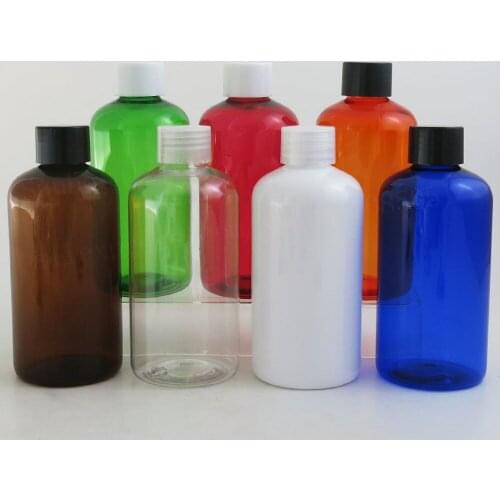 12PCS 220ml Shampoo Plastic Cosmetic Containers Amber White Blue Green Red Orange Clear personal Makeup Water Lotions Bottle