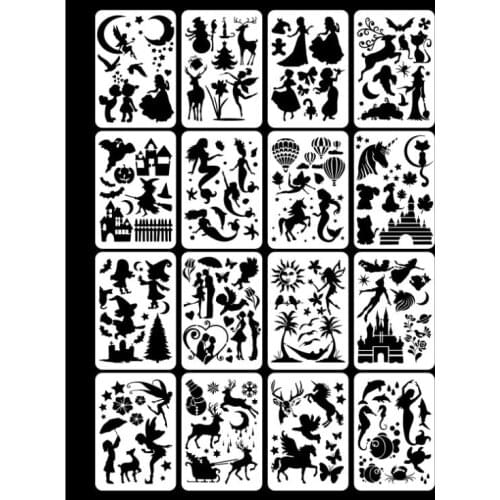 16 pcs flower Mandala DIY Stencils Wall Painting Scrapbook Coloring Embossing Album Decorative Paper Card Template A4 29 * 21cm