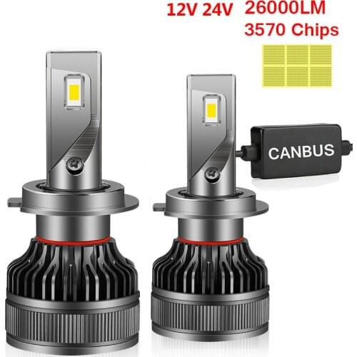 H7 Led Headlight Canbus 26000LM H11 H8 HB3 HB4 9005 9006 Lamp H4 Led Headlight Auto Turbo Running Fog Light Bulbs for Cars