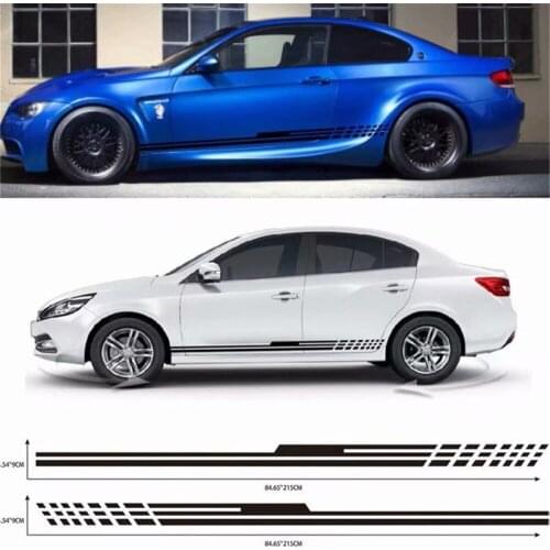 2pcs Universal Sports Waterproof Racing Stripe Graphic Stickers Auto Car Body Side Door Vinyl Decals Car Styling Accessories