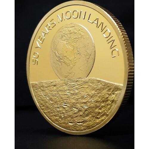 2019 Moon Landing Golden Souvenirs Commemorative Coins Arts Collectible