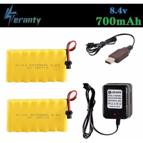 8.4v 700mah NiCD Rechargeable Battery + Charger For Rc toys Cars Tanks RC Robots Guns RC Boats AA Ni-CD 8.4v 700mah Battery Pack