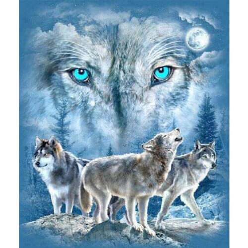 Diamond Embroidery 5D DIY Diamond Painting Animal Wolf Family Diamond Painting Rhinestone Mosaic Crafts YC217