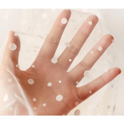 Free shipping soft Size Polka Dot white Lei mesh gauze material fabric handmade DIY wedding veil