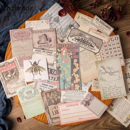 Chzimade Vintage Bee European Paper Stickers Junk Journal Scrapbooking Stickers Office School Stationery Paper Crafts