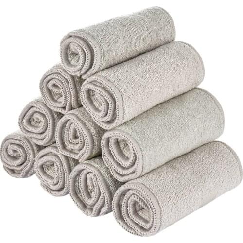 Elinfant 10Pcs/Set 3 Layers Gray Microfiber Cloth Diaper Nappy Insert Super Absorbent 35x13.5cm Fit Baby Cloth Diaper