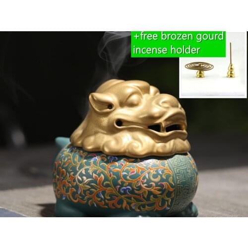 Folk Vintage burner incense burner solid yoga Enamel small statue antique Dragon pottery and porcelain; ceramics Incense Holders