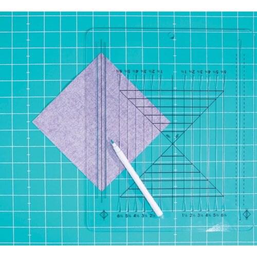 Perfect Half-Square and Quarter-Square Triangles Ruler for domoestic sewing machine #HM-732