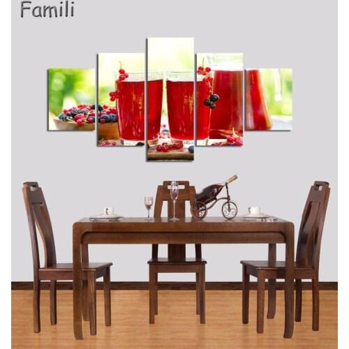 5 Piece Red Wall Art Painting Colorful Various Vegetables Picture Print On Canvas Food The Picture Home Decor Oil Prints