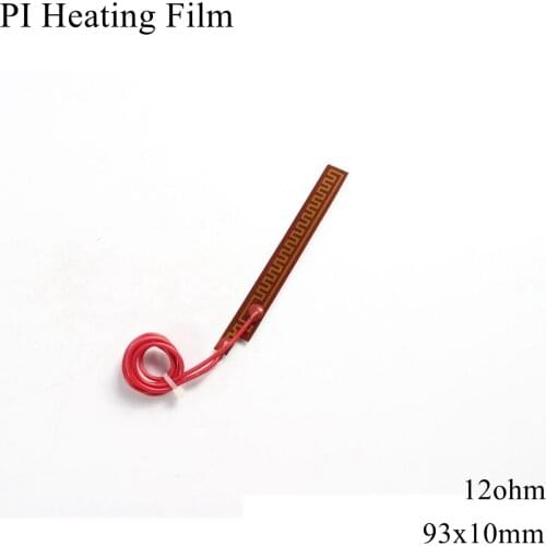 93x10mm 12V 12W PI Heating Film Plate Polyimide Electric Heated Panel Pad Mat Electrotherma Flexible Adhesive Foil Oil Heater