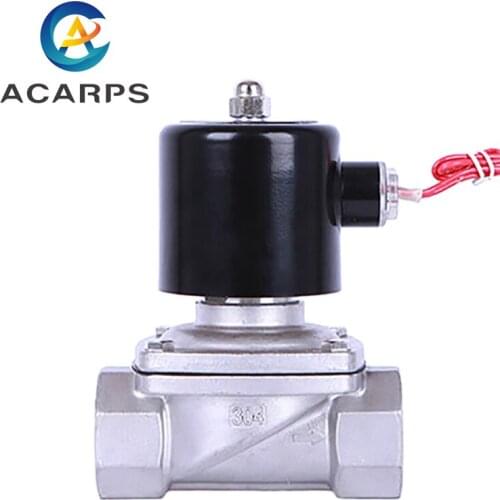1-1/4" Stainless Steel Solenoid Valve Normally Closed Pipeline Control Switch Valve Water Valve For Water Oil Air 220V