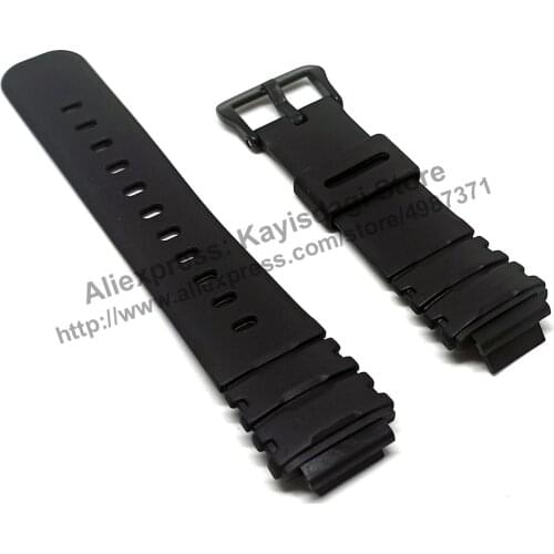 Original Casio AW-41 , AW-40 Field Trainer Watch Band Strap 16mm Black Rubber NOS