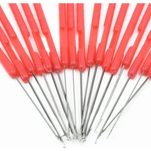 5pieces/lot Loop Micro Rings Links Beads Braid Latch Hook Crochet Plastic Needle Dread-lock Knitt Hair Crochet Needle Hook