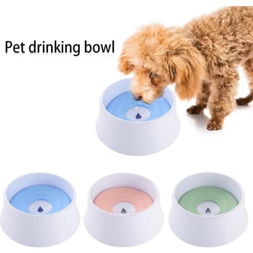 Pet Cat Dog Water Bowl Floating Bowl Slow Water Feeder Silicone Dispenser Anti-Overflow Pet Fountain Splash-free Drinking Bow
