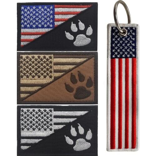 American Flag Dog Claw Tactical Vest Velcro Creative Embroidery Patch Armband Clothes Repair Clothing Backpack Hat Decoration