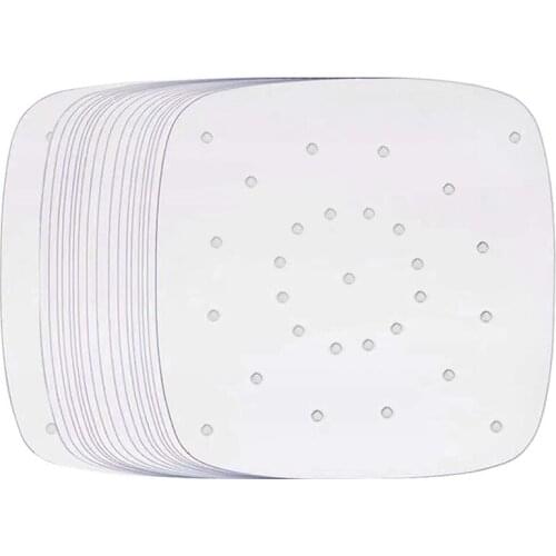 200 Sheets of 8 Inches Air Fryer Liner Perforated Baking Parchment Oven Steamer Non-Stick Steaming Paper