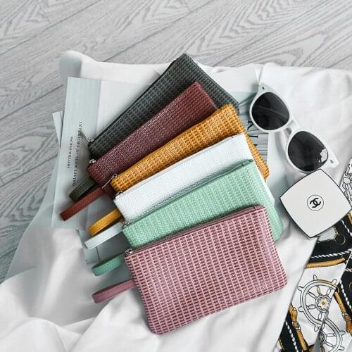Candy Color PVC Waterproof Lipstick Bag Women Travel Purse Porable Makeup Cosmetic Organizer Bath Wash Bag Data Line Bags