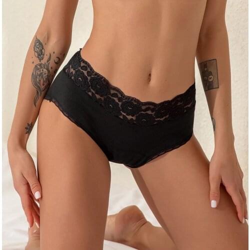1pcs Four Layers of Leak-proof Black Menstrual Underwear Women Lace Rose embroidery Breathable Physiological Period Panties