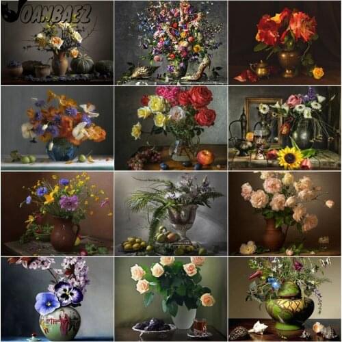 Vase Diamond Painting Vintage Floral Mosaic Kit 5D Diy Cross Stitch Embroidery Handmade Inlaid Wall Decoration