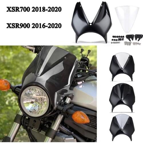 XSR700 XSR900 Front Windscreen Windshield Screen Shield Wind Deflector with Bracket Holder For Yamaha XSR 700 900 2016-2019 2020
