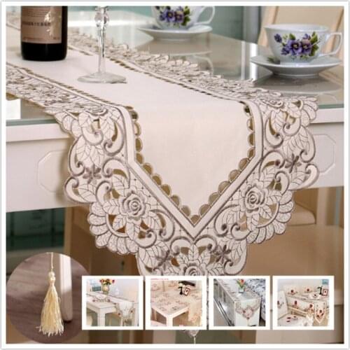 Waterproof Pastoral Openwork Embroidery Dining Table Cloth Trade Pastoral Coffee Food Textile Party Anniversary TableCloth