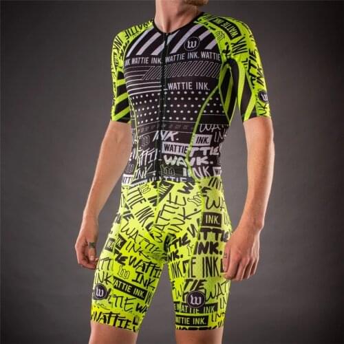 Wattie-Ink Summer Triathlon Skinsuit Cycling Jersey Set Men team Ropa ciclismo hombre MTB ciclismo Jumpsuit Road Bike Clothes