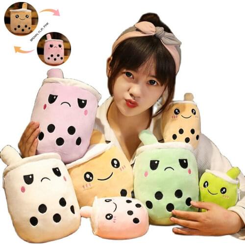 Special Offer 2pcs/Set Bubble tea Cup toy & Milk Tea Bracelet Gift Round Coffee Tea Pillow Cushion for Girl Stuffed Food toy