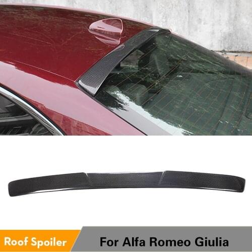 Rear Roof Spoiler for Alfa Romeo Giulia 2017 2018 Carbon Fiber Rear Roof Spoiler Window Wing Lip Lid Sticker