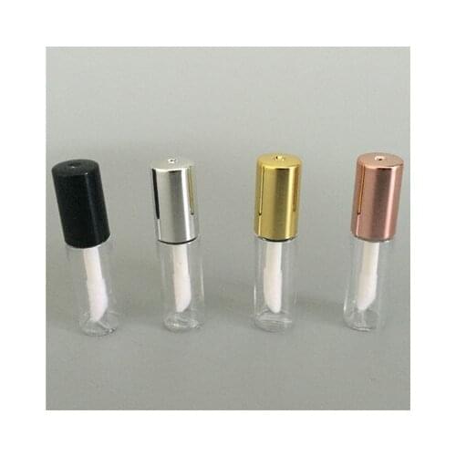 1.2ML 100pcs/lot Rose Gold Empty Lip Gloss Tube, DIY Plastic Elegant Liquid Lipstick Container, Round Lipgloss Lip BalmBottle